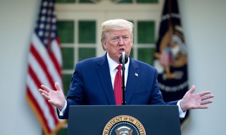 Coronavirus press conference, Washington DC, USA - 29 Mar 2020<br>Mandatory Credit: Photo by REX/Shutterstock (10596968az) United States President Donald J. Trump delivers remarks on the COVID-19 pandemic in the Rose Garden of the White House Coronavirus press conference, Washington DC, USA - 29 Mar 2020