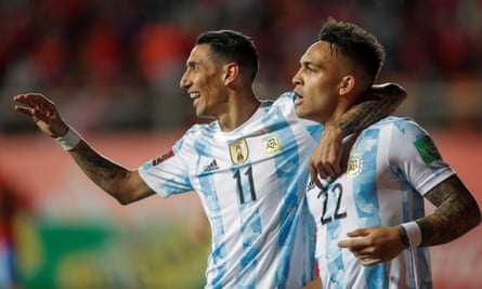 Lautaro Martínez and Ángel Di María were on target as Argentina won 2-1 in Chile