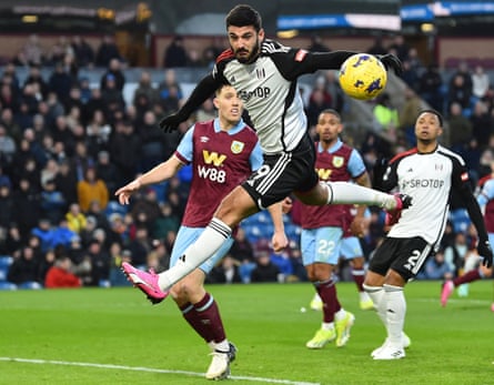 Armando Broja fails to reach a cross during his Fulham debut at Burnley.