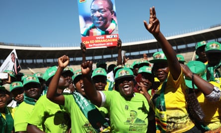 Zanu-PF supporters at the rally.