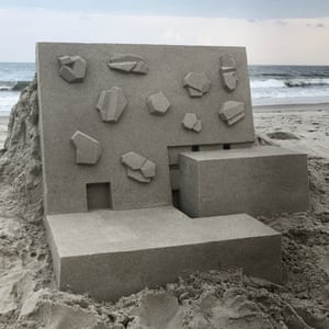 Modernist sandcastles constructed by American artist Calvin Seibert.