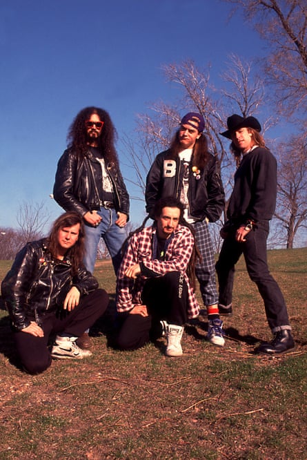 Roddy Bottum, right, with Faith No More in 1990.