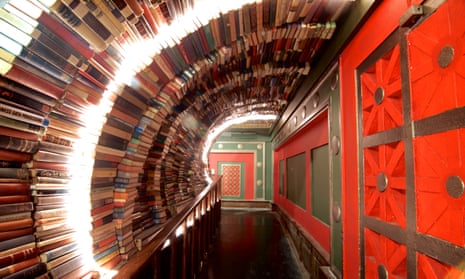 A book tunnel at The Last Bookstore, LA.