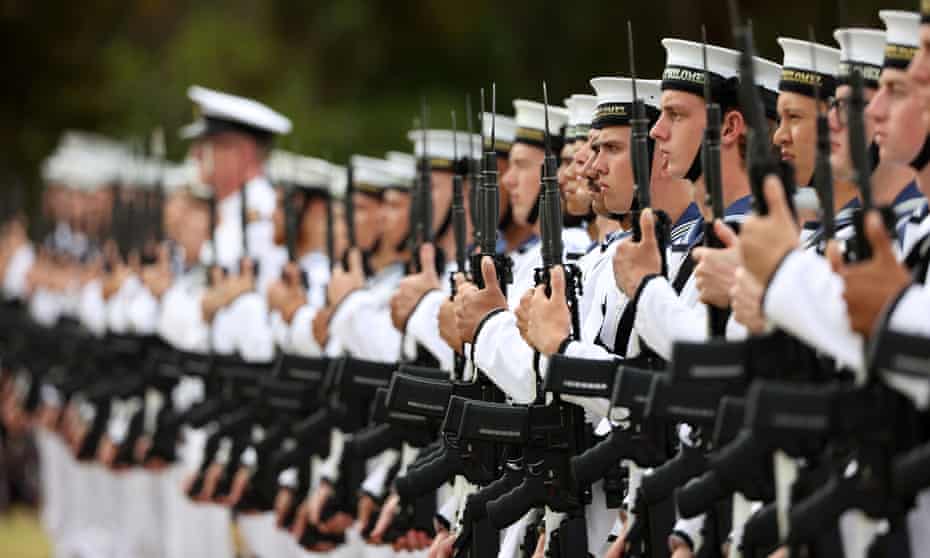 Members of the New Zealand navy during Waitangi  Day celebrations.