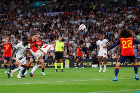 Harry Kane of England scores his team’s second goal.