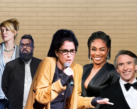 From left, Sarah Silverman, Romesh Ranganathan, Julia Davis, Steve Coogan, Tiffany Haddish