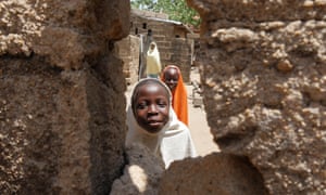Children play in Goni Ibrahim’s compound in Bama.