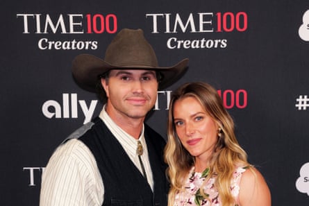 a husband and wife smile