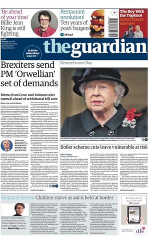 Guardian front page 13/11/17