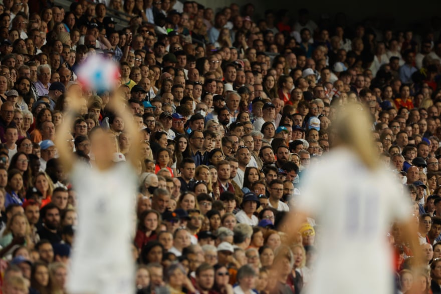 Fans watch the match during the Women’s Euro 2022 quarter-final match between England and Spain
