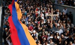 Tens of thousands of commemorate the victims of the 21915 Armenian genocide in Yerevan on Tuesday.