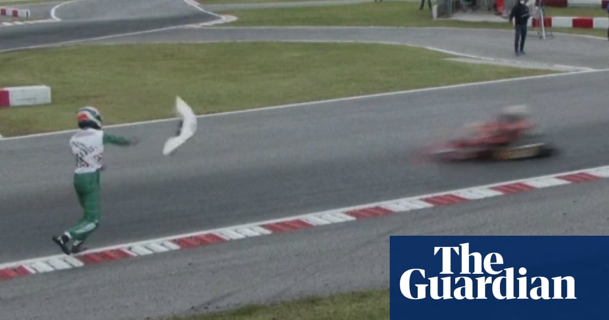 Absolutely unacceptable: go-karter throws bumper at rival mid-race – video