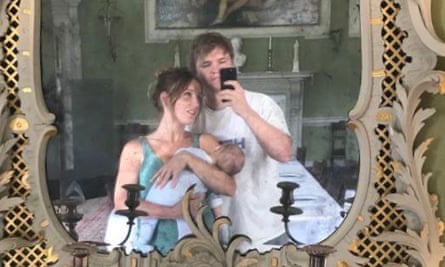 Morwenna Ferrier with her partner and her son