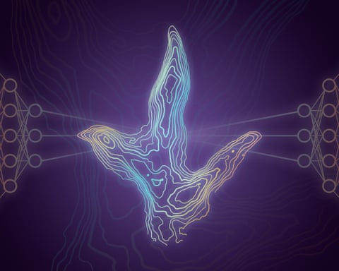 Image of a computer screen showing a graphic outline of a dinosaur footprint