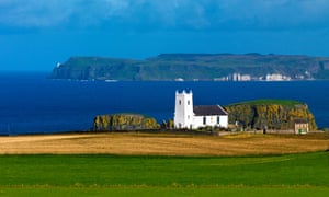 Rathlin Island seen from Ballintoy on the Antrim coast.