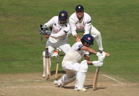 MiddlesexâÂÂs Zafar Gohar is bowled against Durham