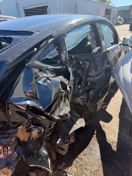 The car Labor MP Ed Husic was driving in during Tuesday's accident in Sydney