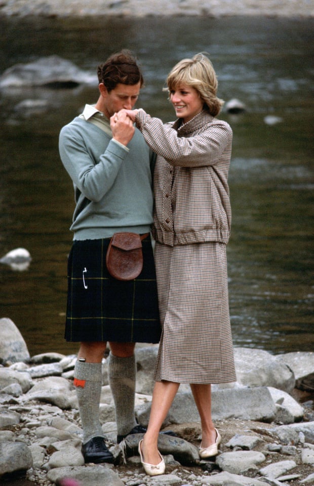 Charles and Diana during their honeymoon at Balmoral in Scotland, 1981. The princess is wearing a suit designed by Bill Pashley with pumps by the Chelsea Cobbler.