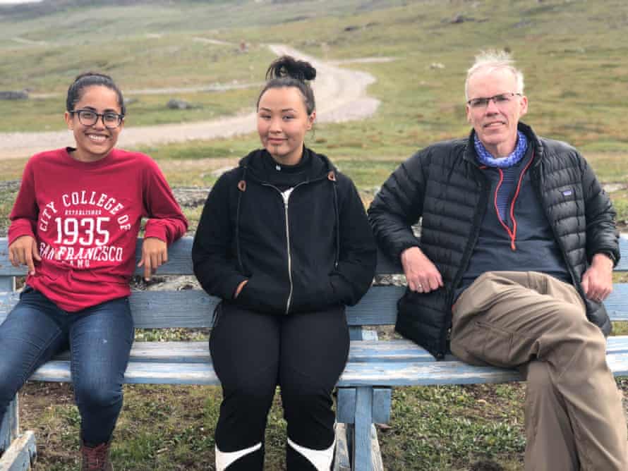 Poets Kathy Jetnil-Kijiner and Aka Niviana in Greenland with Bill McKibben