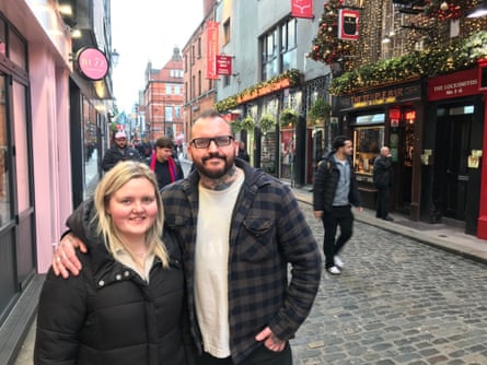 Tom Roo and Heather Mitchell in Temple Bar.