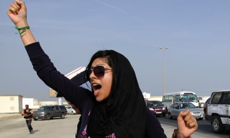 Zainab al-Khawaja, pictured in 2012, was jailed for anti-government protests, including tearing up pictures of King Hamad bin Isa al-Khalifa. 
