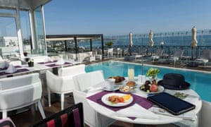 Seafront view from Dar El Marsa hotel, Tunis, Tunisia.