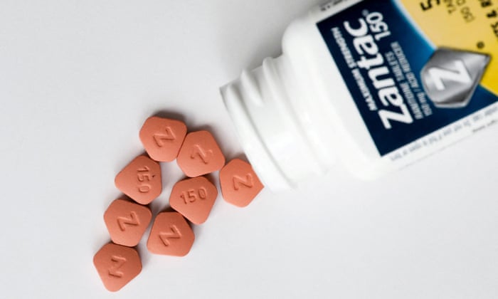 A picture of Zantac heartburn pills.