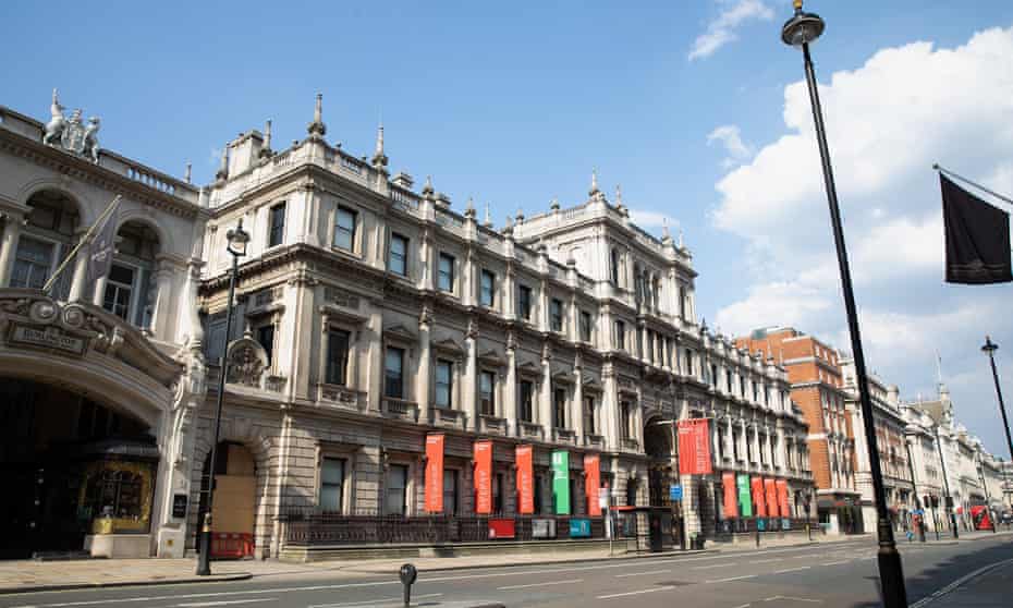 A closed Royal Academy of Arts in central London in April