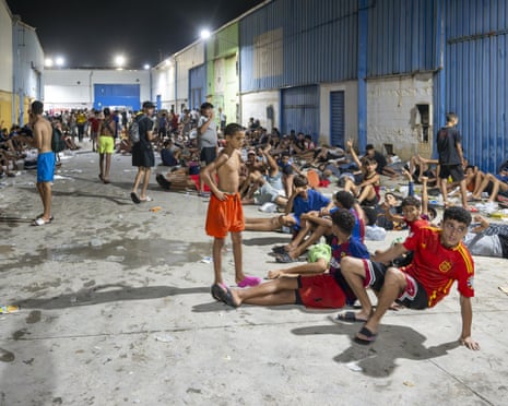 Several migrants have attempted to swim from Morocco to the Spanish city of Ceuta in north Africa.