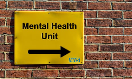 Mental Health Unit, NHS wall mounted direction sign