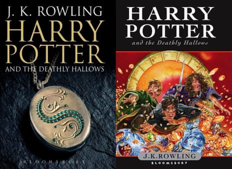 The covers for the seventh and final novel in JK Rowling’s Harry Potter series, Harry Potter and the Deathly Hallows.