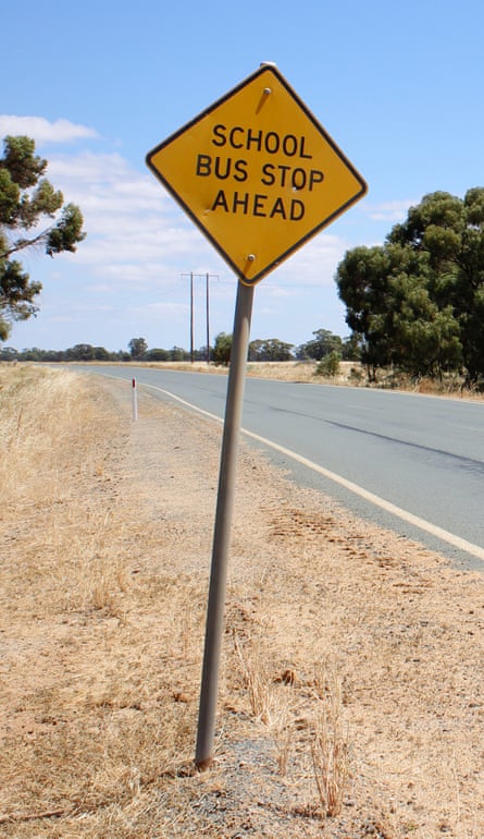School bus route near Caldwell, NSW, Australia, January 2023.