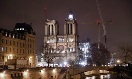 Construction at Notre Dame in Paris, 19 December 2023 
