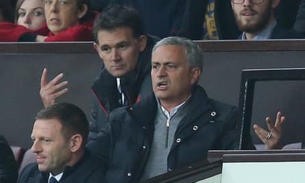 José Mourinho watches on from the stands.