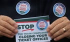 Rail staff threatened with disciplinary action over 'save our ticket offices' stickers, says RMT