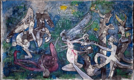 Roberto Matta, Worldly and Nude, Freedom Against Oppression, 1986