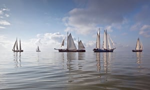 Traditional boats in the Klipperrace on the IJsselmeer