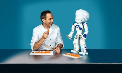 Chef Yotam Ottolenghi with a Nao robot