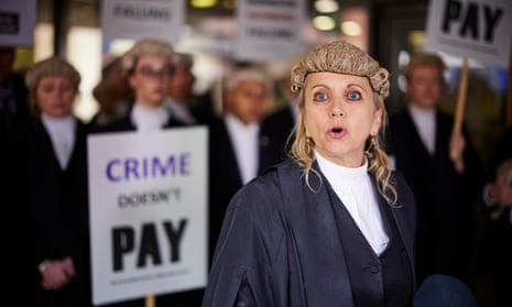 Kirsty Brimelow protests with other barristers in Manchester outside Manchester crown courts