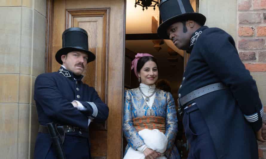 Writer and director Rhys Thomas, left, as PC Duff with Fatima (Zahari Ahmadi) and PC Blathers (Javone Prince).