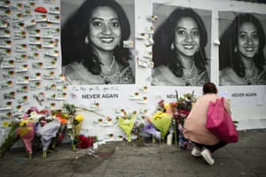 Messages are left at a memorial to Savita Halappanavar a day after an Abortion Referendum