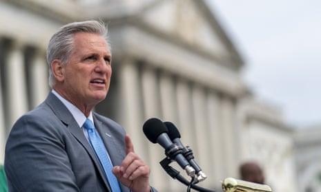 Kevin McCarthy, the House minority leader, speaks on the steps of the US Capitol on 29 July. He pulled all five of his picks from the House select committee.