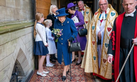The Queen and Princess Anne at Westminster Abbey.