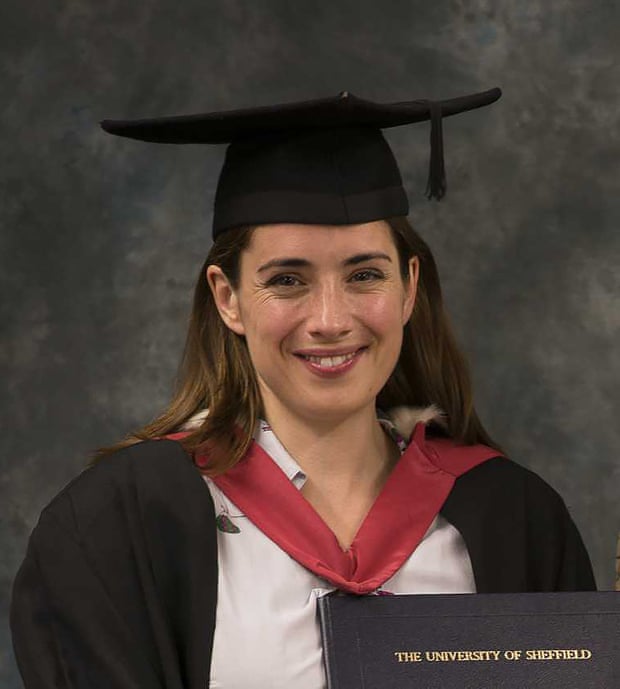 Lucy Prebble receiving the Profr Robert Boucher distinguished alumni award from Sheffield University in 2014.
