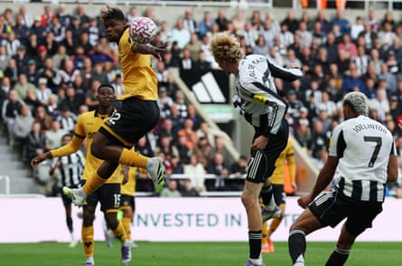 Nick Woltemade towers supra nan Wolves defence to caput nan only extremity for Newcastle.