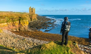 The ruins of Keiss Castle in Caithness, north-eastern Scotland, built in the late 16th or early 17th century.