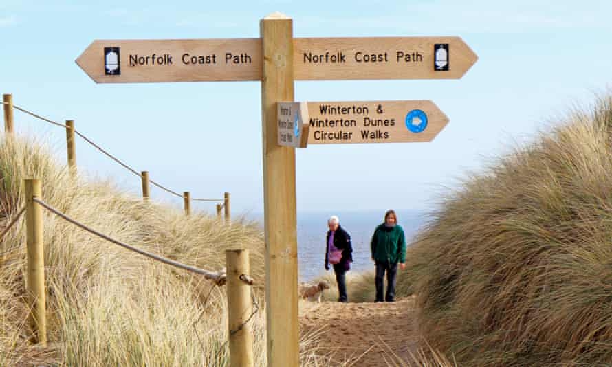 A sign post for the Norfolk Coast Path