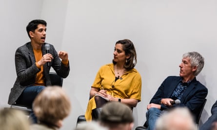 Aditya Chakrabortty, Sonia Sodha and Larry Elliott at a Guardian event about Brexit.