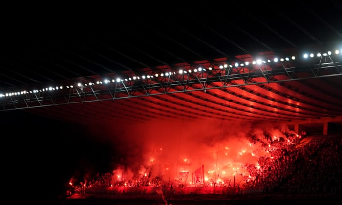 Union Berlin fans in Braga for the Europa League on Thursday.