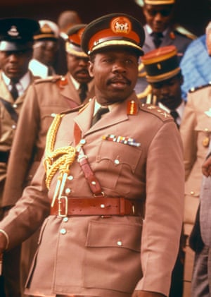 Olusegun Obasanjo, pictured here when he was a general in 1977, has surprised observers by back Atiku for the presidency.